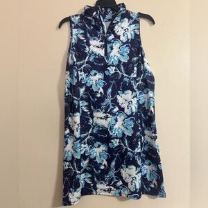 Jessica Simpson Court & Sport Navy and Aqua Floral Activewear Dress